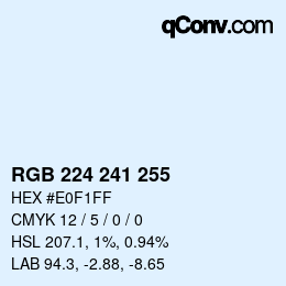 Color code: RGB 224 241 255 | qconv.com