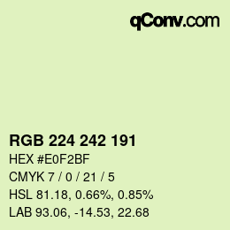 Color code: RGB 224 242 191 | qconv.com