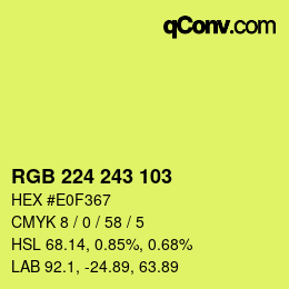 Color code: RGB 224 243 103 | qconv.com