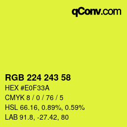 颜色代码: RGB 224 243 58 | qconv.com