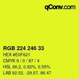 カラーコード: RGB 224 246 33 | qconv.com