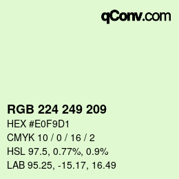 Color code: RGB 224 249 209 | qconv.com
