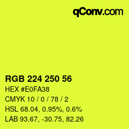 Color code: RGB 224 250 56 | qconv.com