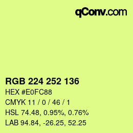 颜色代码: RGB 224 252 136 | qconv.com