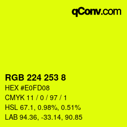 颜色代码: RGB 224 253 8 | qconv.com