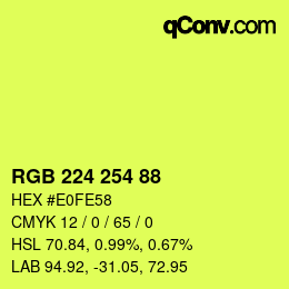颜色代码: RGB 224 254 88 | qconv.com