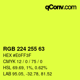 カラーコード: RGB 224 255 63 | qconv.com