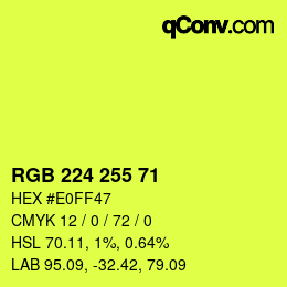 颜色代码: RGB 224 255 71 | qconv.com
