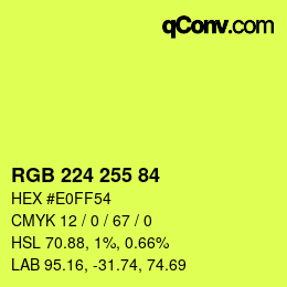 カラーコード: RGB 224 255 84 | qconv.com
