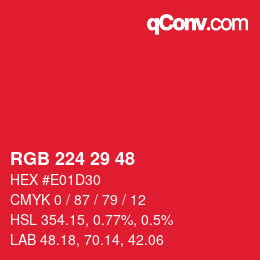 Color code: RGB 224 29 48 | qconv.com