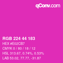 Color code: RGB 224 44 183 | qconv.com