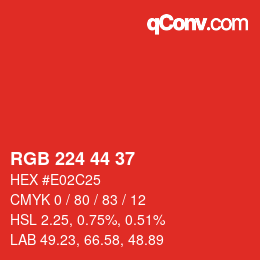 Farbcode: RGB 224 44 37 | qconv.com