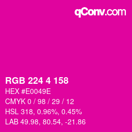Color code: RGB 224 4 158 | qconv.com