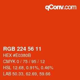 Farbcode: RGB 224 56 11 | qconv.com