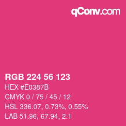 Color code: RGB 224 56 123 | qconv.com