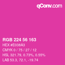 Color code: RGB 224 56 163 | qconv.com