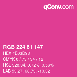 Código de color: RGB 224 61 147 | qconv.com
