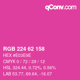 Color code: RGB 224 62 158 | qconv.com