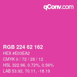 Color code: RGB 224 62 162 | qconv.com