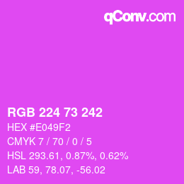 Color code: RGB 224 73 242 | qconv.com