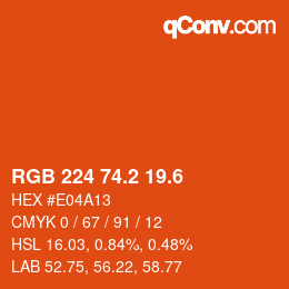 カラーコード: RGB 224 74.2 19.6 | qconv.com