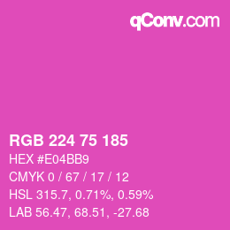 カラーコード: RGB 224 75 185 | qconv.com