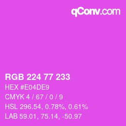 カラーコード: RGB 224 77 233 | qconv.com