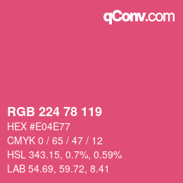 Color code: RGB 224 78 119 | qconv.com