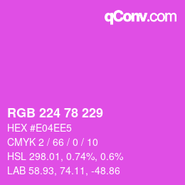 カラーコード: RGB 224 78 229 | qconv.com