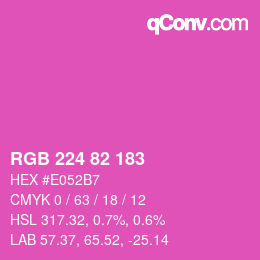 颜色代码: RGB 224 82 183 | qconv.com