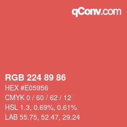 Color code: RGB 224 89 86 | qconv.com