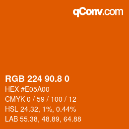 カラーコード: RGB 224 90.8 0 | qconv.com