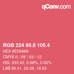 カラーコード: RGB 224 90.8 105.4 | qconv.com