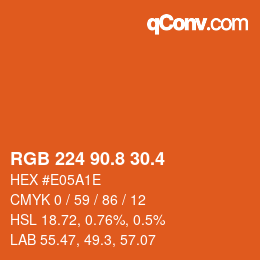 カラーコード: RGB 224 90.8 30.4 | qconv.com