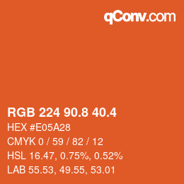 カラーコード: RGB 224 90.8 40.4 | qconv.com
