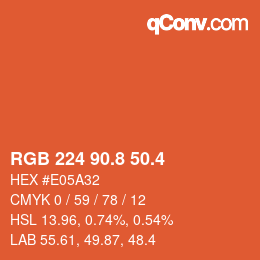 カラーコード: RGB 224 90.8 50.4 | qconv.com