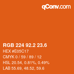 カラーコード: RGB 224 92.2 23.6 | qconv.com