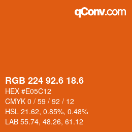 カラーコード: RGB 224 92.6 18.6 | qconv.com