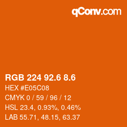 カラーコード: RGB 224 92.6 8.6 | qconv.com