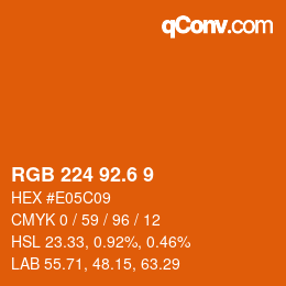 カラーコード: RGB 224 92.6 9 | qconv.com