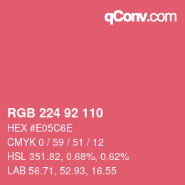 Color code: RGB 224 92 110 | qconv.com