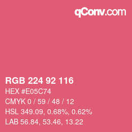 颜色代码: RGB 224 92 116 | qconv.com