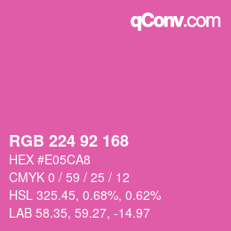 颜色代码: RGB 224 92 168 | qconv.com