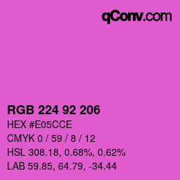 Color code: RGB 224 92 206 | qconv.com