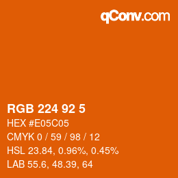 カラーコード: RGB 224 92 5 | qconv.com