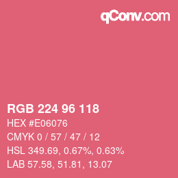 Color code: RGB 224 96 118 | qconv.com