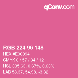 カラーコード: RGB 224 96 148 | qconv.com