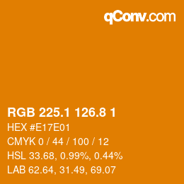 カラーコード: RGB 225.1 126.8 1 | qconv.com