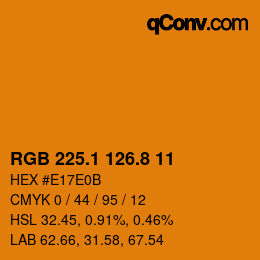 カラーコード: RGB 225.1 126.8 11 | qconv.com