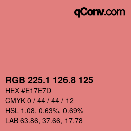 カラーコード: RGB 225.1 126.8 125 | qconv.com